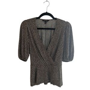 Banana Republic Leopard Print Dress Blouse Size XS